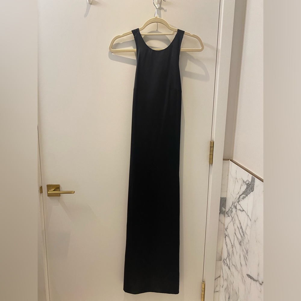 Loulou Studio 2022 Twist-Back Silk Slip Dress.
